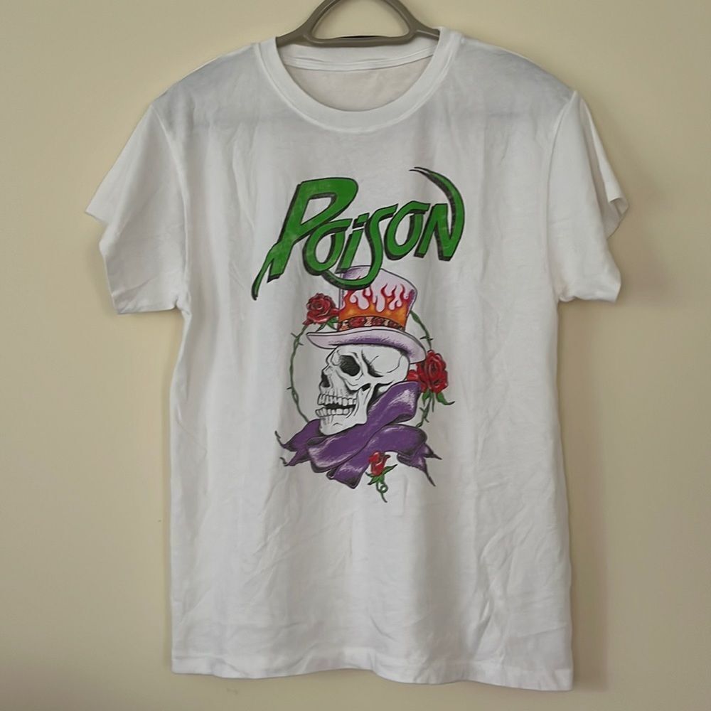 Daydreamer Poison Skull Roses Tee graphic band size small